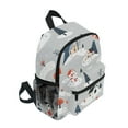 thumbnail image 2 of FORMRS School Backpack with Front Zippered Pocket 12" Student Travel Daypack, Cartoon Blue Houses, 2 of 6