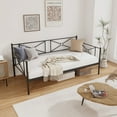 thumbnail image 4 of Gymax Twin Size Metal Daybed Frame with Slat Support, Black, 4 of 10