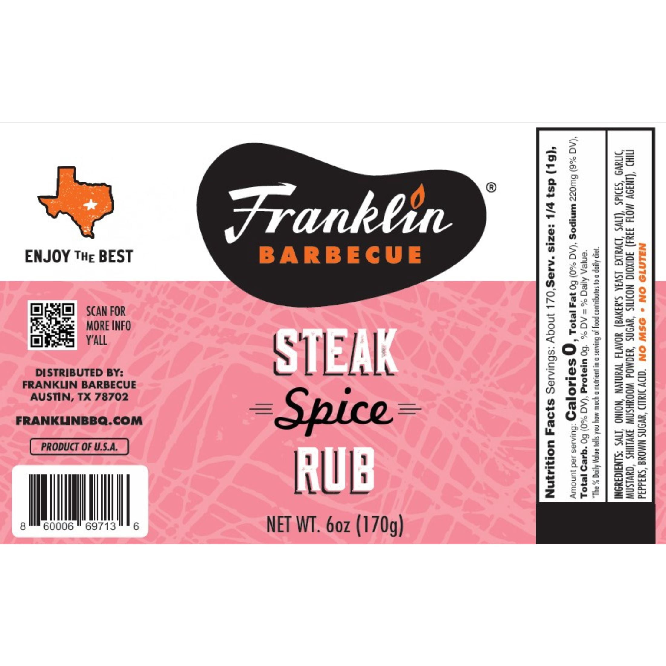 (3 pack) Franklin Barbecue Steak Seasoning, 6 oz
