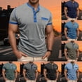 thumbnail image 2 of Kcolen Men's Henley Shirts 3xlt Men Henley Tee Tops Pullovers Solid Color Slim Fit Men's Short Sleeve Top Summer Vacation Basic Tee Tops for Mens, 2 of 8
