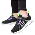 thumbnail image 6 of Quealent Toddler Glitter Tennis Shoes Slip On Boys Girls Sneakers Casual Running Shoes Woven Breathable with Soft Soled Sports Hook-Loop Outdoor Shoes Purple for Size 11.5, 6 of 6