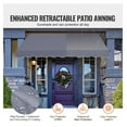 thumbnail image 2 of Patio Awning Retractable 98x47 inch, Outdoor Sun Shade Canopy, Manual Crank Adjustable Awning for Patio, Balcony, Deck - Dark Gray, 2 of 7
