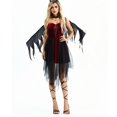 thumbnail image 4 of HNMKIU Halloween Clothes Gothic Elegant Dress Halloween For Women Lace Witch Stage Performance Outfit Red,S, 4 of 7