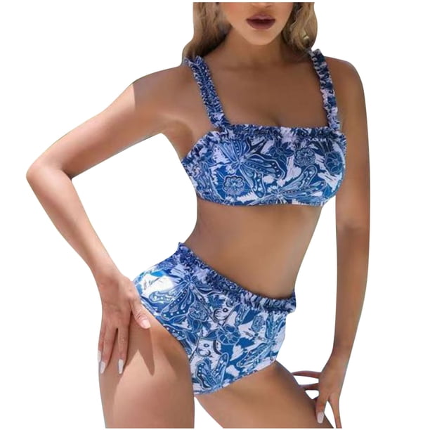 Conjunto de Ropa de Playa Brasileña Push-Up Impresa, Trajes de Baño Sexy para las Mujeres en la Piscina Y la Playa