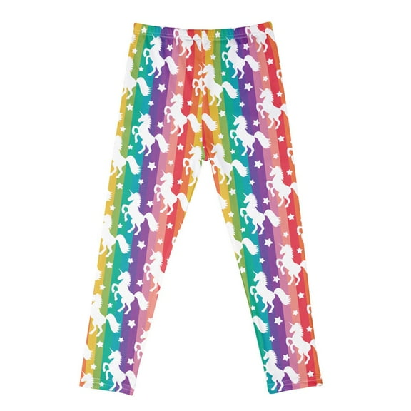 Gyratedream Girls Leggings, Girls Active Workout Rainbow Print Leggings Casual Yoga Pants Tights Trousers for 11-12 Years Multi-Color