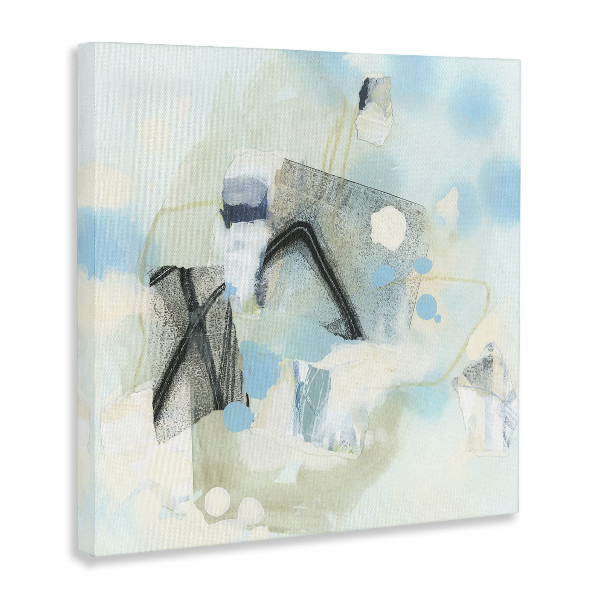 Stupell Industries Expressive Blue Abstraction Abstract Painting Gallery Wrapped Canvas Art Print Wall Art, 36 x 36