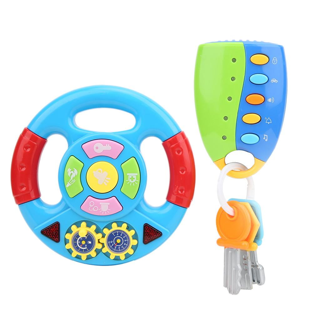 Cergrey Children Simulation Steering Wheel with Car Key SoundLight