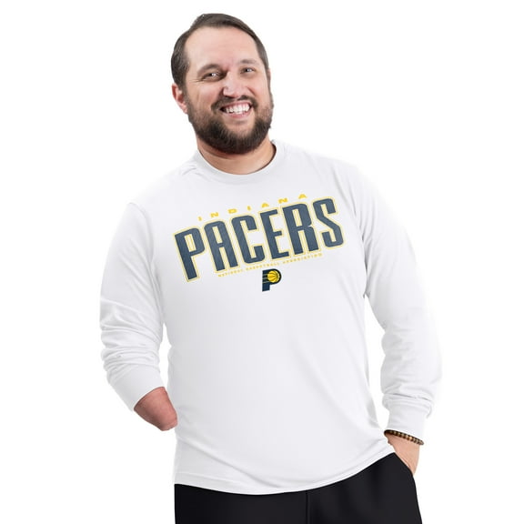 Men's G-III Sports by Carl Banks White Indiana Pacers Adaptive Printed Mesh Effect Long Sleeve T-Shirt