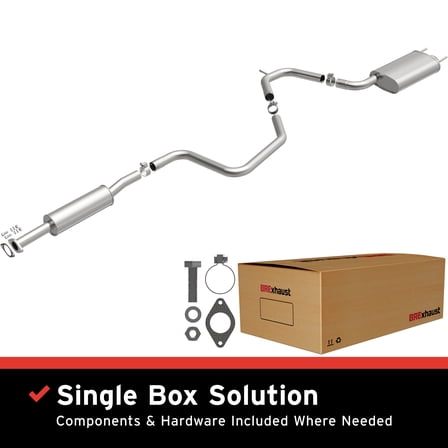 BRExhaust OE Replacement Exhaust System Kit 106-0948: Compatible with 2016-2024 Chevrolet Malibu 1.5L, 2018-2019 Chevrolet Malibu 1.8L