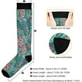 thumbnail image 3 of FREEAMG Boho Art Flower Compression Socks Women Men for (20-30mmHg) Athletic Sports,Running,Travel Knee High Stockings, 3 of 7