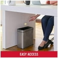 thumbnail image 4 of Rubbermaid Stainless Steel Wastebasket, Slim Open-Top Bin, 2.6 Gallons, Charcoal, 4 of 5