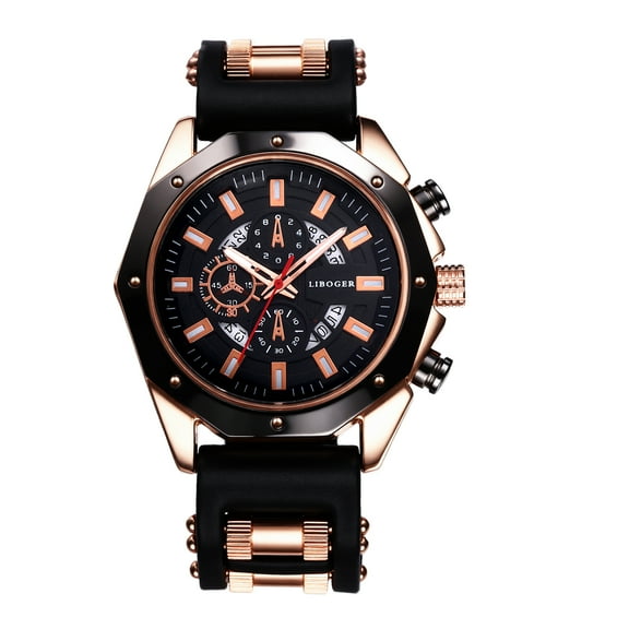 Avaner Sports Watches for Men: Analog Quartz Soft Silicone Strap Big Face Functional Calendar Analog Quartz Wristwatch