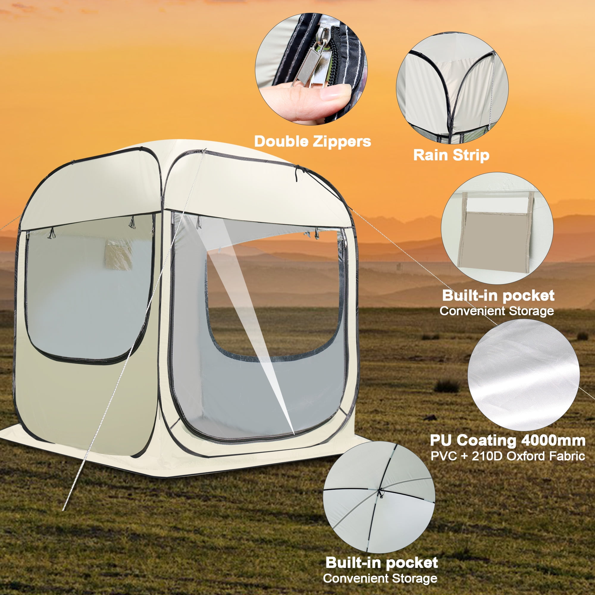 Outdoor pop-up sports tent, 59 x 59 x 67 inches transparent bubble tent, suitable for 1-3 people, portable camping tent, high visibility, suitable for sports viewing, fishing and outdoor activities