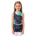 thumbnail image 3 of iiniim Kids Girls Gymnastics Yoga Dance Sport Sets Fancy Print Leotard and Shorts Dancewear Size 4-16 A Starry Black 6, 3 of 7