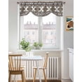 thumbnail image 3 of Brown Southwestern Tie Up Valances Curtain, Adjustable Kitchen Native Aztec Ethnic Style Geometric Valances for Windows Decor, Rod Pocket Short Curtains Set for Bedroom/Bathroom, 42"x12", 3 of 8
