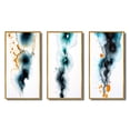 thumbnail image 2 of Designart "Heartbeat Rhapsody Turquoise and Gold Ink Cloud I" Abstract Painting Framed Wall Art Set Of 3 - Turquoise Modern Frame Gallery Wall Set For Home Decor, 2 of 6
