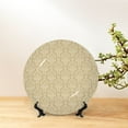 thumbnail image 6 of Wukai Damask Beige Tan Brown Print Decorative Plate for Display,Bone China Decorative Plate, Ceramic Dinner Plate with Stand, Vertical Ceramic Plate-8in, 6 of 6