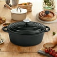 thumbnail image 6 of 4.5 QT Enameled Cast Iron Oval Dutch Oven with Lid, Nonstick Cookware for Baking, Braising, Roasting, and Cooking,Black, 6 of 9