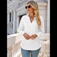 thumbnail image 4 of Camisa Informal de Larga con Cuello en V para Mujer XXL, 4 of 10