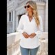 thumbnail image 4 of Camisa Informal de Larga con Cuello en V para Mujer XL, 4 of 10