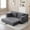 Grey, variant on Memory Foam Cloud Loveseat Sofa, 2 in 1 Convertible Pull-Out Couch Bed, No Assembly Corduroy Floor Lounge Sofa with Storage Pockets for Apartment Office Living Room, Grey