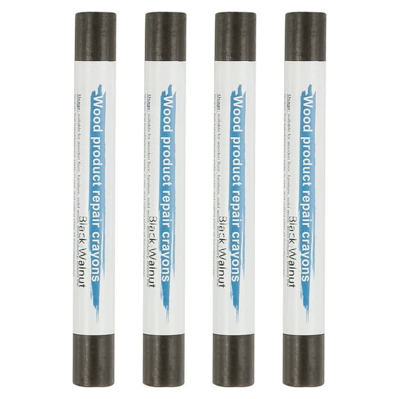Uxcell Furniture Repair Crayons, 4 Pcs Wax Wood Filler Sticks Wood Wax Crayons for Scratches Wood Floor Holes Tables, Black Walnut
