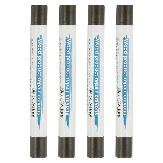 Crayones para Reparación de Muebles Uxcell, 4 Pcs Barras de Relleno de Cera para Madera, Crayones de Cera para Arañazos, Huecos en Pisos de Madera, Mesas, Nogal Negro