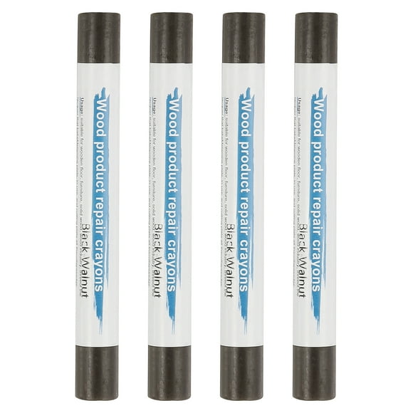 Crayones para Reparación de Muebles Uxcell, 4 Pcs Barras de Relleno de Cera para Madera, Crayones de Cera para Arañazos, Huecos en Pisos de Madera, Mesas, Nogal Negro