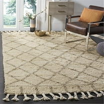 SAFAVIEH Casablanca Branson Aztec Shag Area Rug, Ivory/Light Grey, 6' x 9'