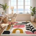 thumbnail image 3 of Design&I 6'x9' Ultra Soft Area Rug, Pink and Mustard Abstract Shapes Modern Geometric Design with Bold Motifs Fluffy Washable Non Shedding for Guest Room Bedroom Living Room, 3 of 3