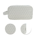 thumbnail image 4 of Unique Bargains 1 Pc Fashionable Rectangle Dots Makeup Bag for Travel Large White Blue Polyester, 4 of 6