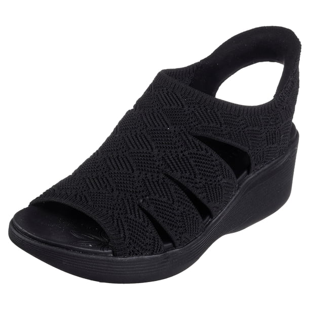 Sandalia Cuña PIER-LITE MEMORY MAKER para Mujer de Skechers en Negro