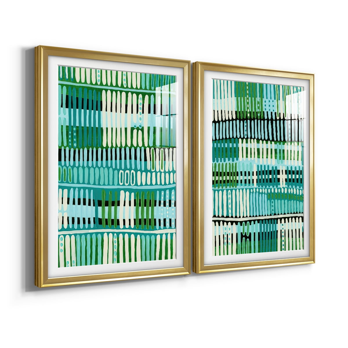 Wexford Home Teal Pattern I Premium Framed Print, 26.5" x 36.5" - Ready to Hang, Gold (Set of 2)