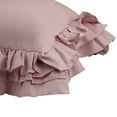 thumbnail image 2 of Funda de almohadas de triple volantes REGALWOVEN, juego de 2 fundas de almohada, fundas de cama con cierre de sobre, tamaño Queen (20"x30") color pasta de frijol, 2 of 7