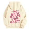 thumbnail image 5 of 2026 Autumn Hoodie Beige Hoodie Long Sleeves V-Neck Long Cardigans for Women Lightweight Print Loose Hoodie College Hoodie(3XL), 5 of 6