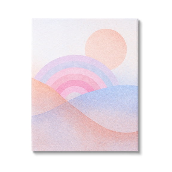 Stupell Industries Rainbow Hills Landscape Blue Ombre Landscape Painting Gallery Wrapped Canvas Print Wall Art