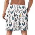 thumbnail image 2 of NICKSUN Shorts de Pyjama Amusants pour Hommes, Bas de Pyjama Doux avec Poches, Coq Coloré, S, 2 of 6