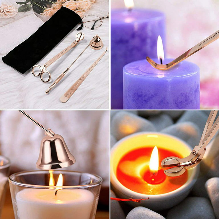 3 in 1 Candle Accessory Set, Candle Wick Trimmer Cutter, Candle Snuffer  Extinguisher, Wick Dipper with Gift Package for Candle Lover 