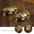 thumbnail image 3 of FRCOLOR Mini Cow Figurine Retro Brass Cow Statue Desktop Vintage Animal Sculpture Home Ornament, 3 of 8