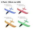 thumbnail image 1 of Kits de aviones de espuma para niños, juguete planeador volador con luz LED, juegos de aviones de tiro manual, juego al aire libre, modelo de avión, juguetes para niños, 4 paquetes de 50CM, 1 of 5