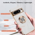 thumbnail image 3 of for Google Pixel 8 Pro Case with Ring Holder Magnetic Aesthetic Google Pixel 8 Pro Phone Case Silicone Soft TPU Thin White Cover 360° Rotatable Metal Kickstand (White), 3 of 14