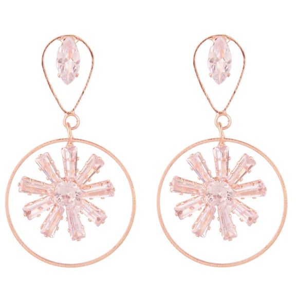 Efulgenz Crystal Earrings for Women Dangling Round Hoop Style Dangle Austrian Crystal Wedding Earrings Jewelry for Women
