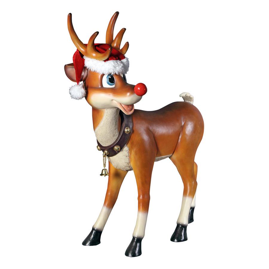 Design Toscano Santa's Christmas RedNosed Reindeer Statue Walmart