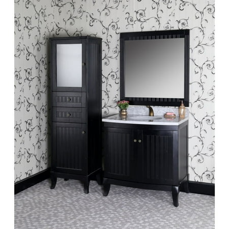 Infurniture Country Style 36 Inch Carrara White Marble Top Single Infurniture Country Style 36 Inch Carrara White Marble Top Single Sink Bathroom Vanity 4 Piece