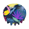 thumbnail image 2 of LNWH Resistant Wrinkle Resistant Washable Round Tablecloth, Abstract Design Leaf Hand Drawn Pattern Table Cover 60in, 2 of 8