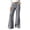 Gray, variant on Womens Button Zip Flare Pants Cotton Linen Wide Leg Lounge Pants S-XXL
