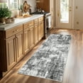 thumbnail image 2 of 2'x6' Runner Rug for Hallway, NovDeco Washable Small Indoor Rug Neutral Abstract Gray, Low Pile & Stain Resistant Carpet for Kitchen Bedside Laundry, 2 of 10
