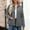 Gray, variant on Women's Chic Color Block Jacket - Loose Round Neck Long Sleeve, Warm Cotton Blend Casual Jacket for Daily & Weekend Outings Gray M