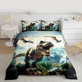 thumbnail image 2 of Manfei Kids Dinosaur Bedding Comforter Set for Boys, Tyrannosaurus Rex Twin Comforter Sets, Wild Jungle Animal Bedding Set, Ultra Soft Home Decor Reversible 2pcs, 2 of 8