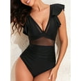 thumbnail image 6 of Yunliwuli Women Monokini Swimsuit Summer Sheer Mesh Patchwork Backless Ruffles Tankini Swimwear for Beachwear Bathing Suits, 6 of 10